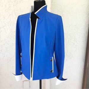 Nina McLemore Jacket Royal Blue White Striping, Sz 8
